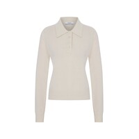 Megusta Oversized Cashmere Wool Polo Knit Creme