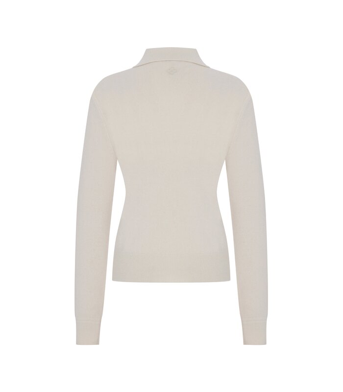 Megusta Oversized Cashmere Wool Polo Knit Creme