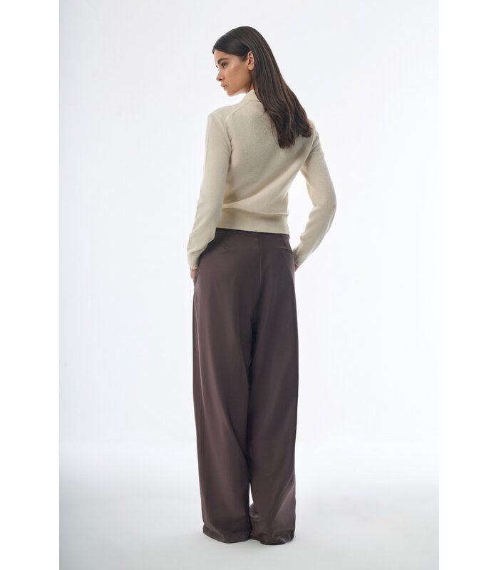 Megusta Oversized Cashmere Wool Polo Knit Creme