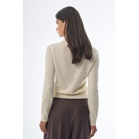 Megusta Oversized Cashmere Wool Polo Knit Creme