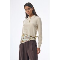 Megusta Oversized Cashmere Wool Polo Knit Creme