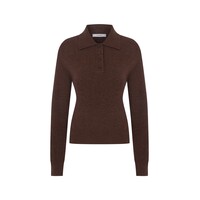 Megusta Oversized Cashmere Wool Polo Knit Chocolate Brown
