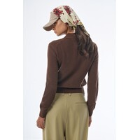 Megusta Oversized Cashmere Wool Polo Knit Chocolate Brown