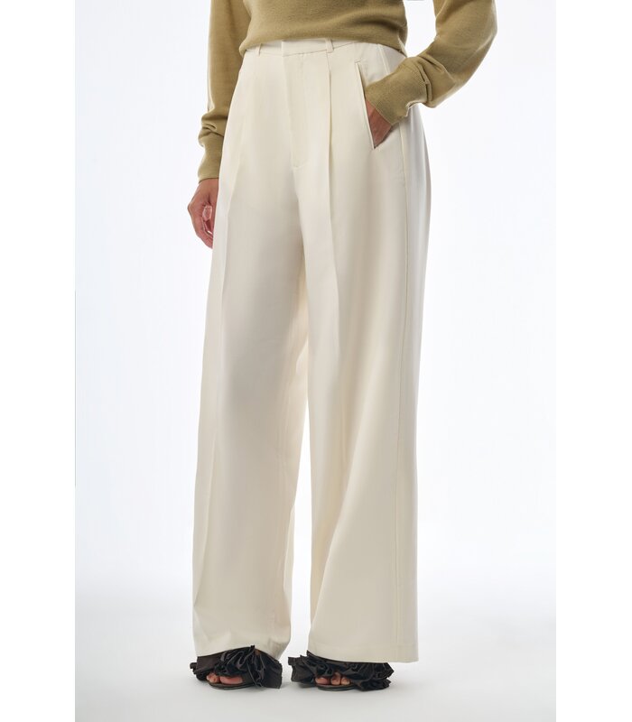 Megusta High Waisted Wool Trousers Off White