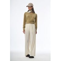 Megusta High Waisted Wool Trousers Off White