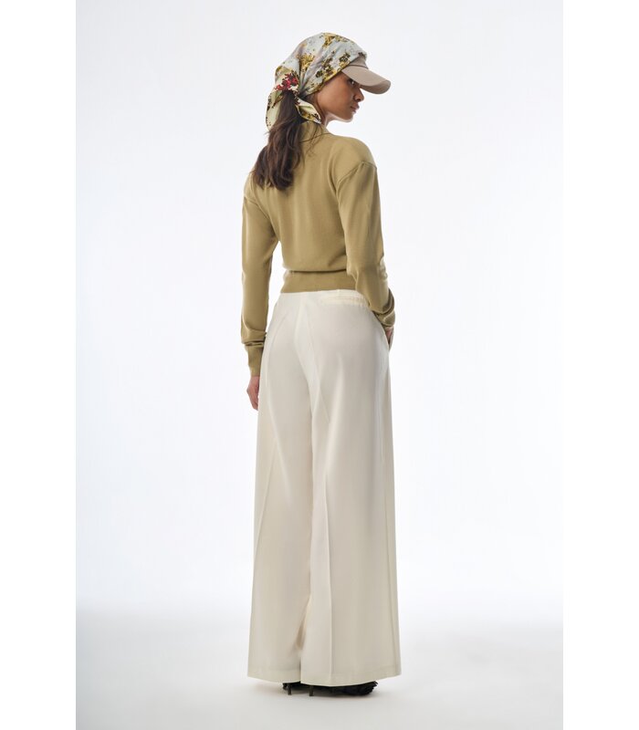 Megusta High Waisted Wool Trousers Off White