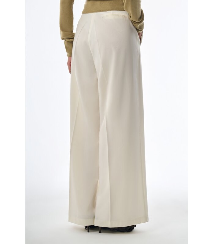 Megusta High Waisted Wool Trousers Off White