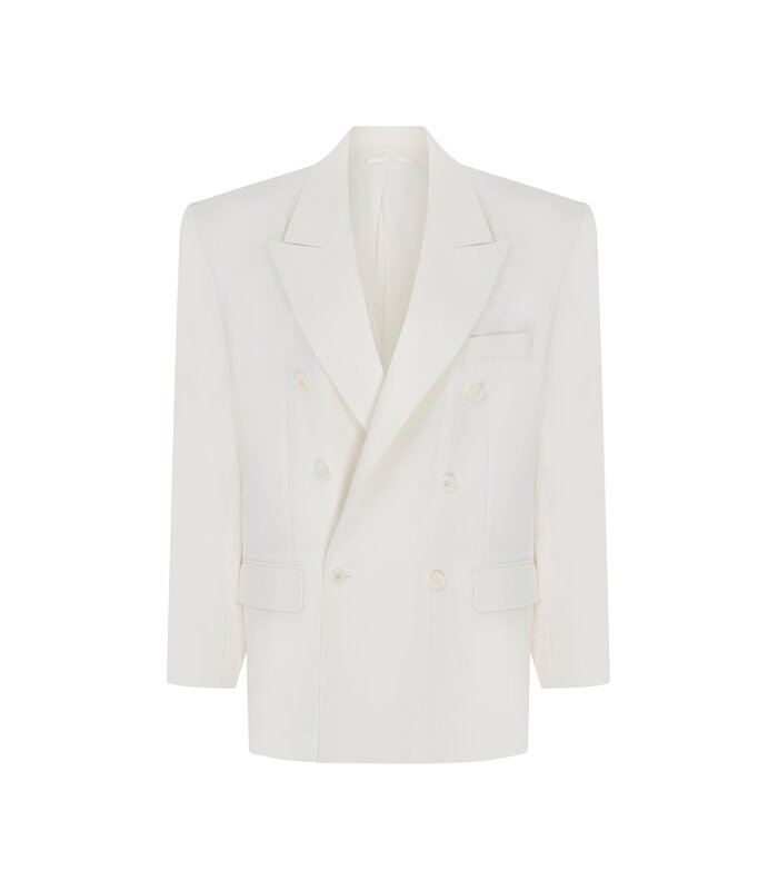 Megusta Oversized Wool Double Breasted Blazer Off White