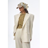 Megusta Oversized Wool Double Breasted Blazer Off White