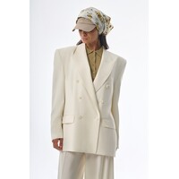 Megusta Oversized Wool Double Breasted Blazer Off White