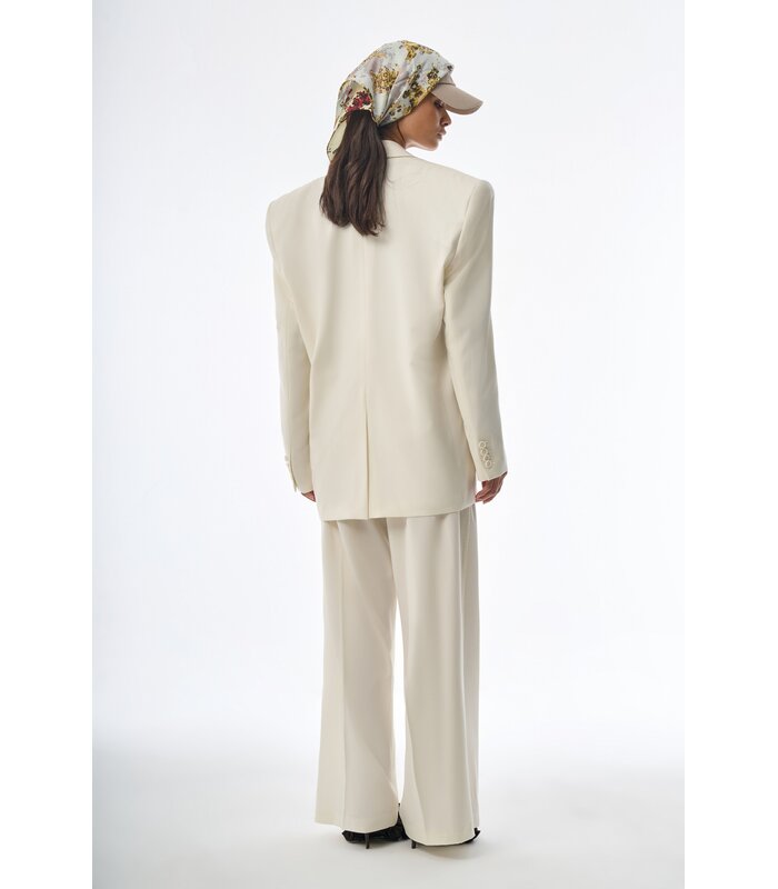 Megusta Oversized Wool Double Breasted Blazer Off White