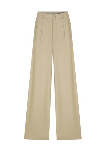 MEGUSTA COLLECTION High Waisted Tropical Wool Trousers Hay Green