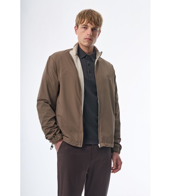 Megusta Reversable Mercerised Cotton Cashmere Jacket Taupe