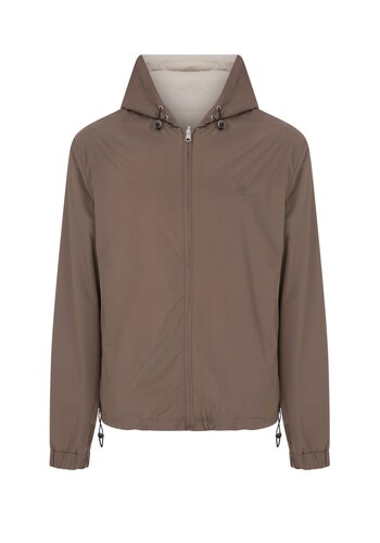 MEGUSTA COLLECTION Megusta Reversable Hooded Mercerised Cotton Jacket Taupe MEGUSTA COLLECTION Megusta Reversable Hooded Mercerised Cotton Jacket Taupe