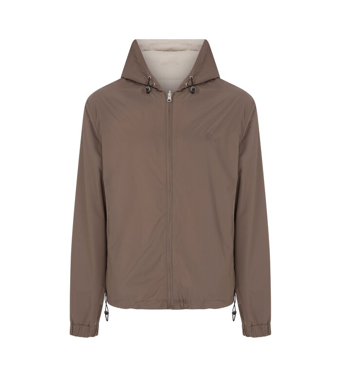 Megusta Reversable Hooded Mercerised Cotton Jacket Taupe