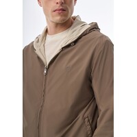 Megusta Reversable Hooded Mercerised Cotton Jacket Taupe