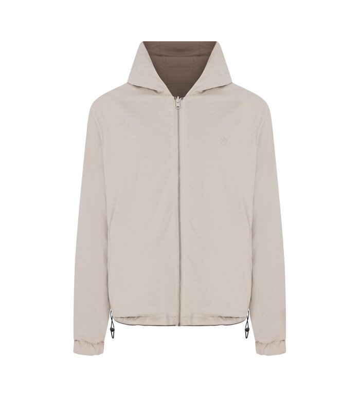 Megusta Reversable Hooded Mercerised Cotton Jacket Taupe