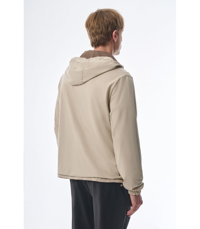 Megusta Reversable Hooded Mercerised Cotton Jacket Taupe