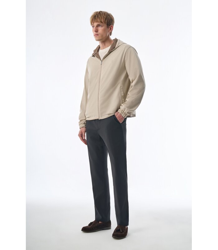 Megusta Reversable Hooded Mercerised Cotton Jacket Taupe