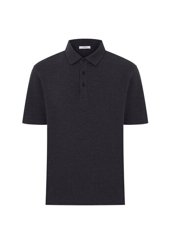 MEGUSTA COLLECTION Wool Melange Fine Piquet Polo Black