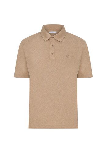 MEGUSTA COLLECTION Wool Melange Fine Piquet Polo Beige