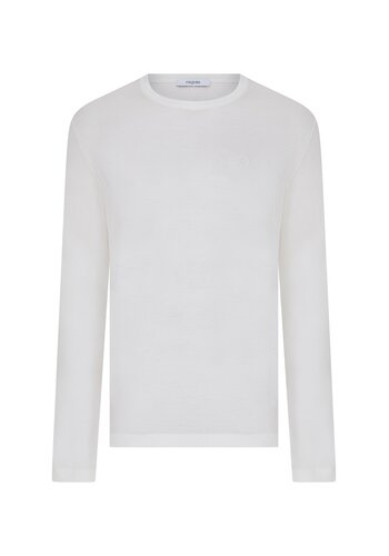 MEGUSTA COLLECTION Knitted Cashmere T-Shirt Longsleeve Off White