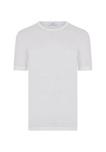 MEGUSTA COLLECTION Knitted Cashmere T-Shirt Off White