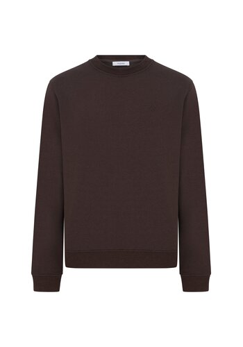 MEGUSTA COLLECTION Cashmere Blend Terry Logo Crewneck Sweater Midnight Plum