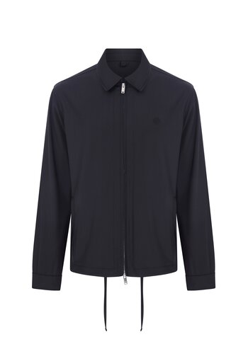 MEGUSTA COLLECTION Wool Logo Detailed Zipped Jacket Black