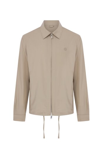 MEGUSTA COLLECTION Wool Logo Detailed Zipped Jacket Beige