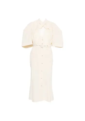VIVIENNE WESTWOOD belted loop midi dress cream VIVIENNE WESTWOOD belted loop midi dress cream