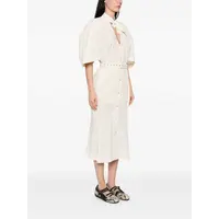 BELTED LOOP MIDI DRESS CREAM