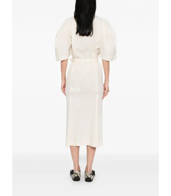 BELTED LOOP MIDI DRESS CREAM