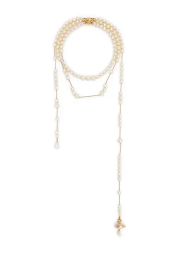 VIVIENNE WESTWOOD broken pearl necklace gold/pearl/multi VIVIENNE WESTWOOD broken pearl necklace gold/pearl/multi