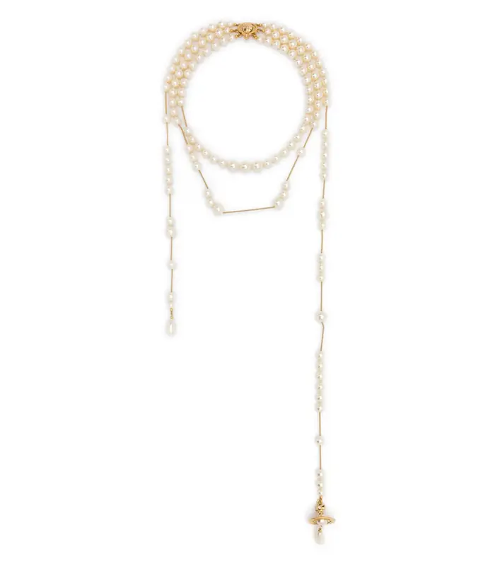 BROKEN PEARL NECKLACE GOLD/PEARL/MULTI