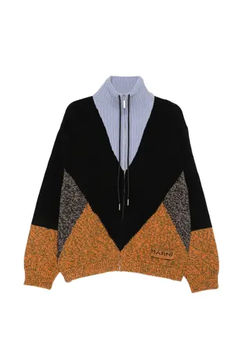 MARNI jacket black/blue/beige