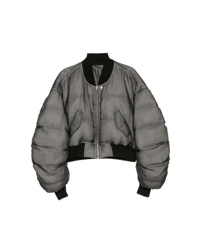 BOMBER PIUMINO SECCHIA CROPPED FLIGHT BLACK