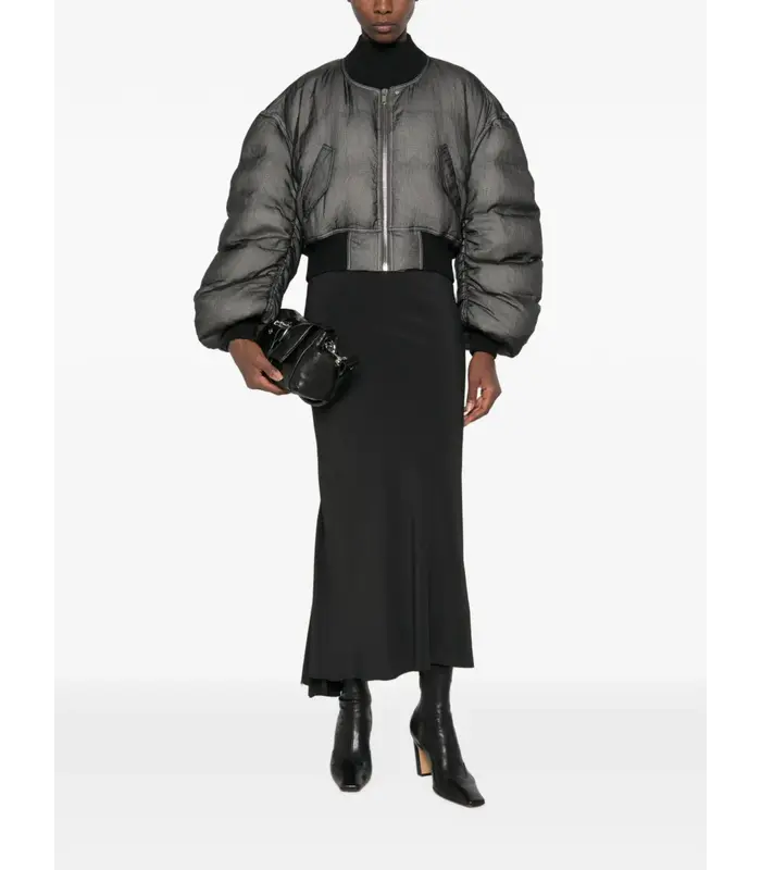 BOMBER PIUMINO SECCHIA CROPPED FLIGHT BLACK