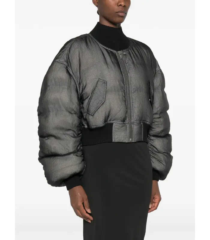 BOMBER PIUMINO SECCHIA CROPPED FLIGHT BLACK