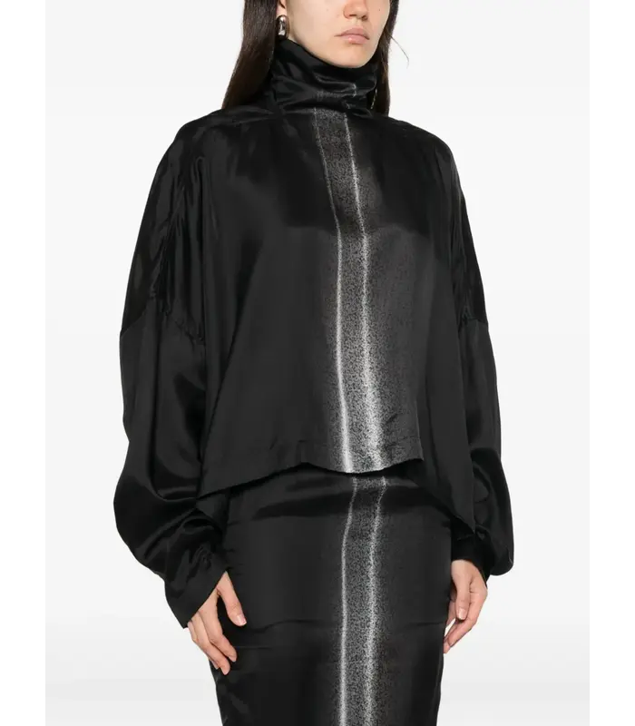 T-SHIRT JUMBO TABARD CROPPED TOP BLACK/MILK