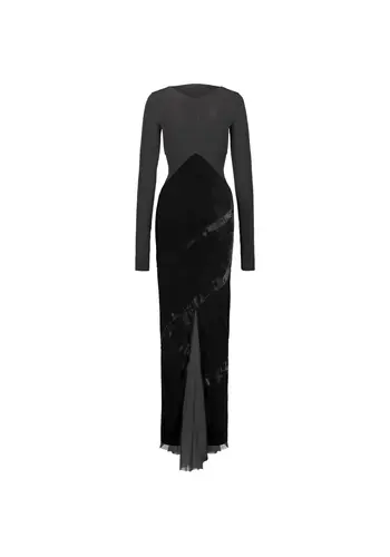 RICK OWENS abito combo gown black RICK OWENS abito combo gown black