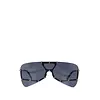 RICK OWENS SUNGLASSES SILVER TEMPLE/BLACK LENS