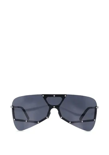 RICK OWENS sunglasses silver temple/black lens RICK OWENS sunglasses silver temple/black lens