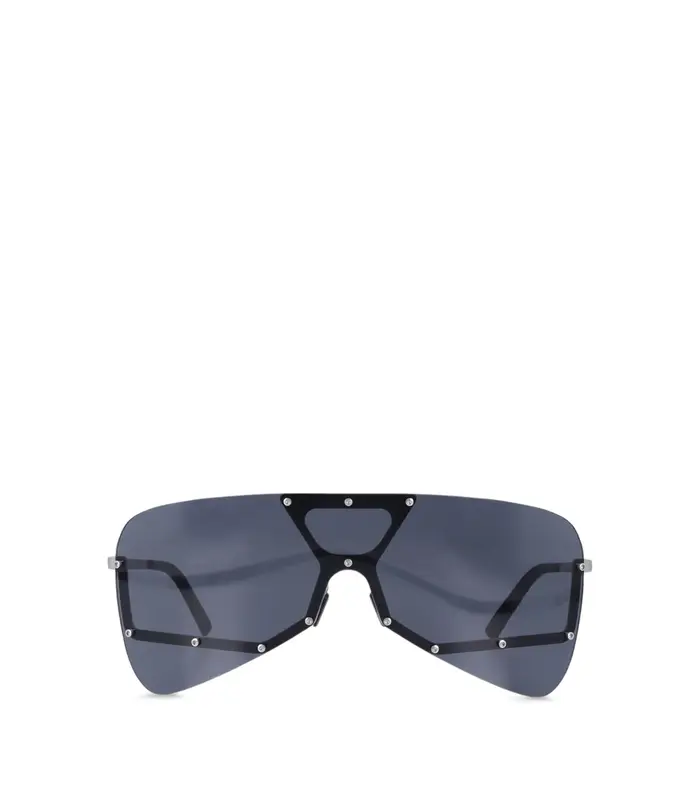 SUNGLASSES SILVER TEMPLE/BLACK LENS