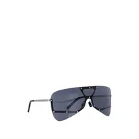 SUNGLASSES SILVER TEMPLE/BLACK LENS