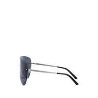 SUNGLASSES SILVER TEMPLE/BLACK LENS