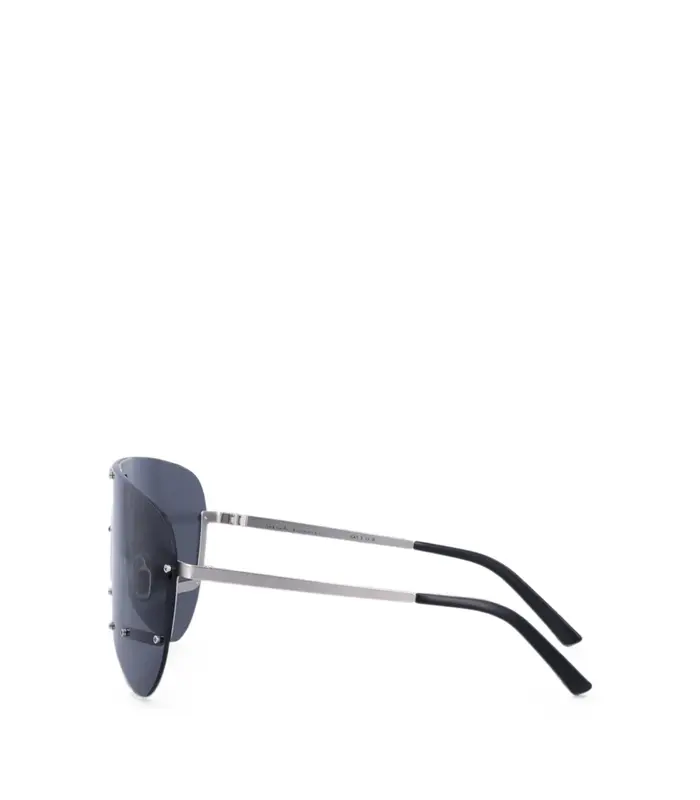 SUNGLASSES SILVER TEMPLE/BLACK LENS