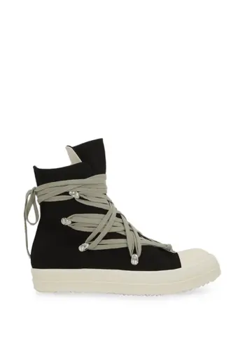 RICK OWENS DRKSHDW scarpe in denim megalace sneaks black/milk/milk RICK OWENS DRKSHDW scarpe in denim megalace sneaks black/milk/milk
