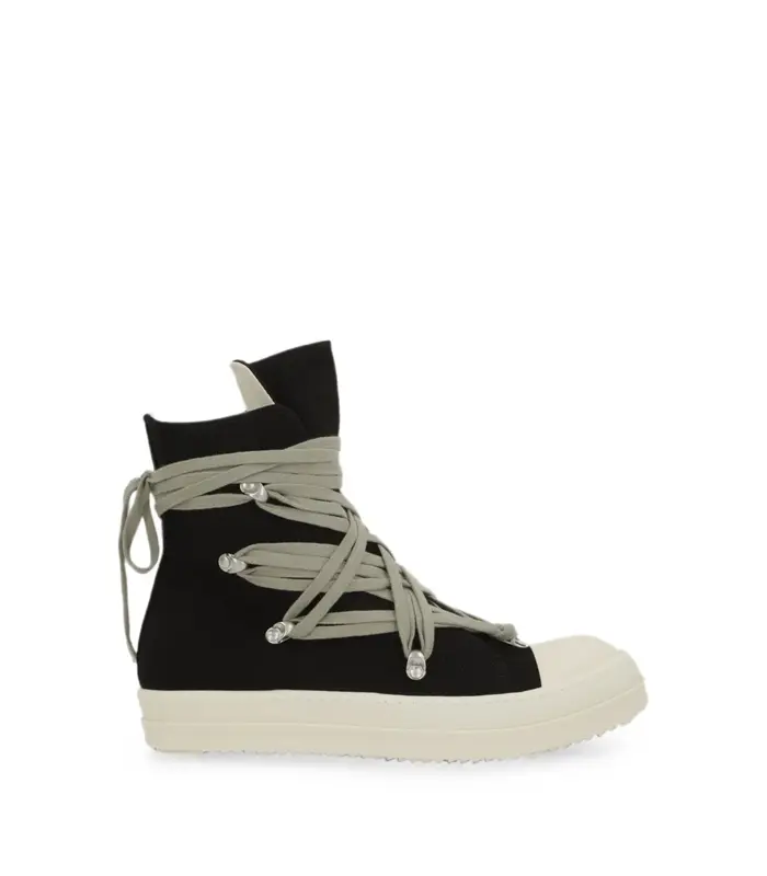SCARPE IN DENIM MEGALACE SNEAKS BLACK/MILK/MILK