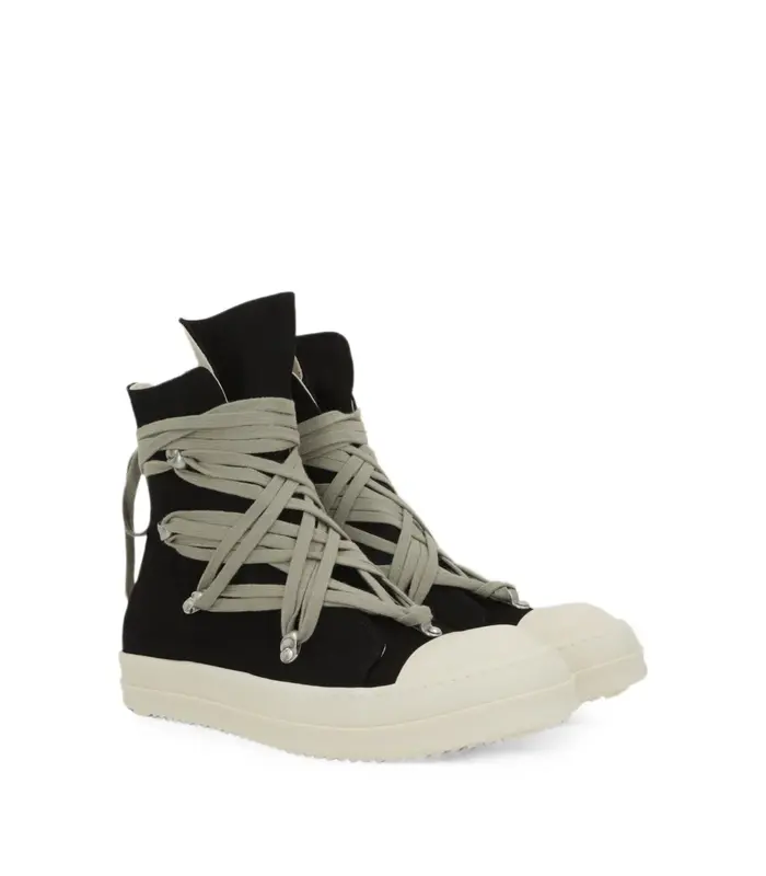 SCARPE IN DENIM MEGALACE SNEAKS BLACK/MILK/MILK